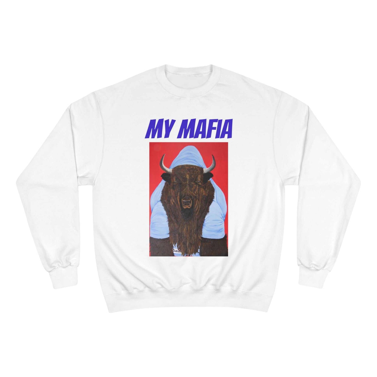 My Mafia Papa Bill Champion Crewneck- Go Bills Buffalo Bills attire