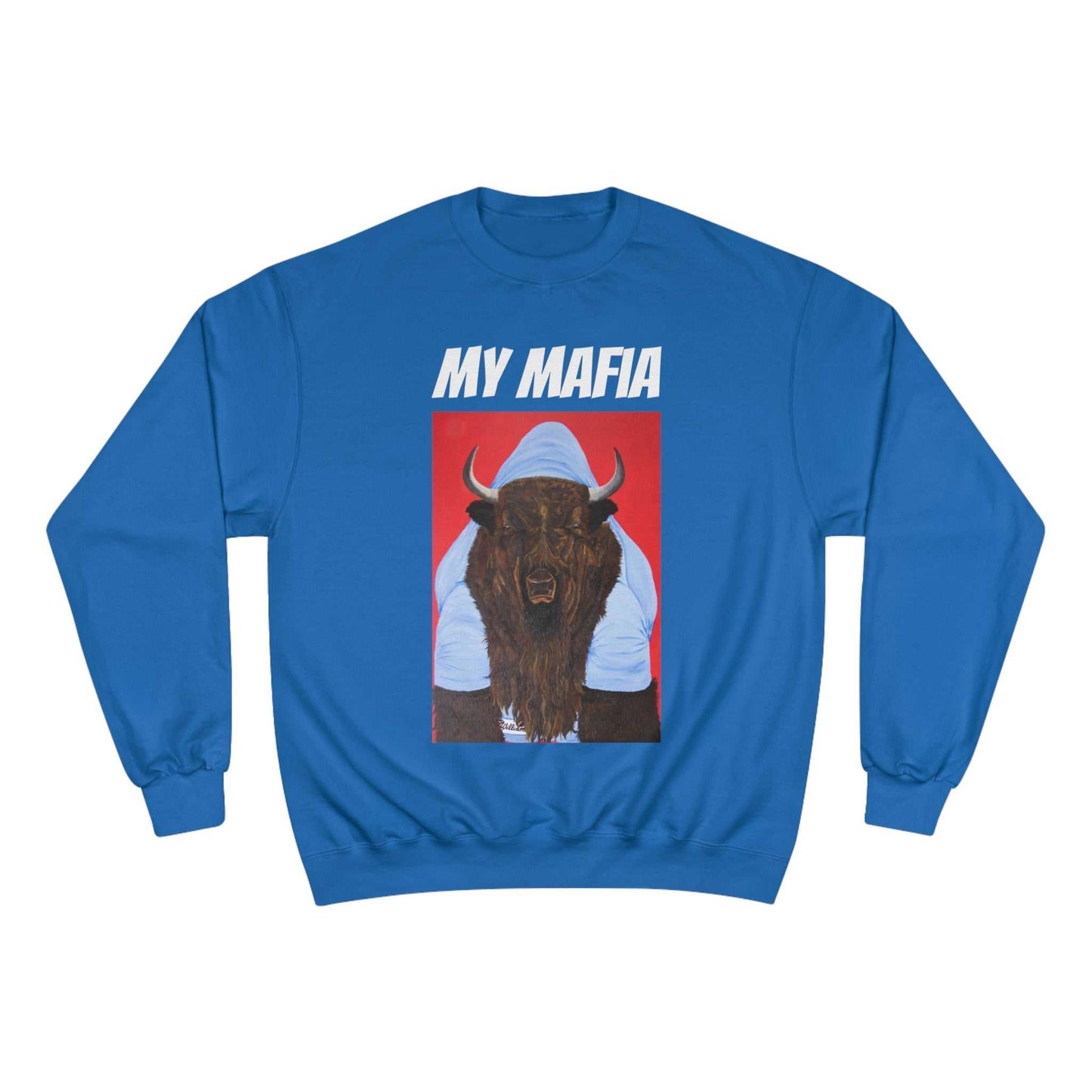 My Mafia Papa Bill Champion Crewneck- Go Bills Buffalo Bills attire